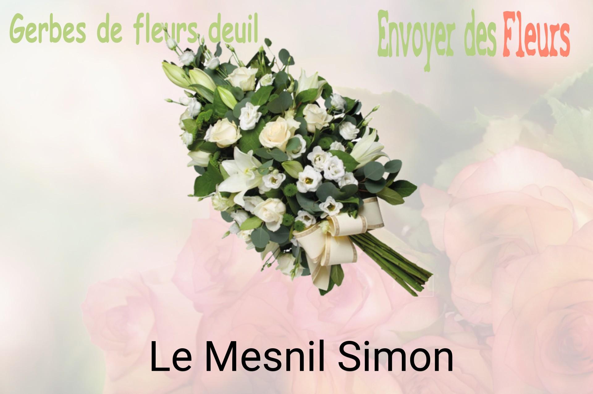 Gerbe de fleurs de deuil livrée à Le Mesnil-Simon
